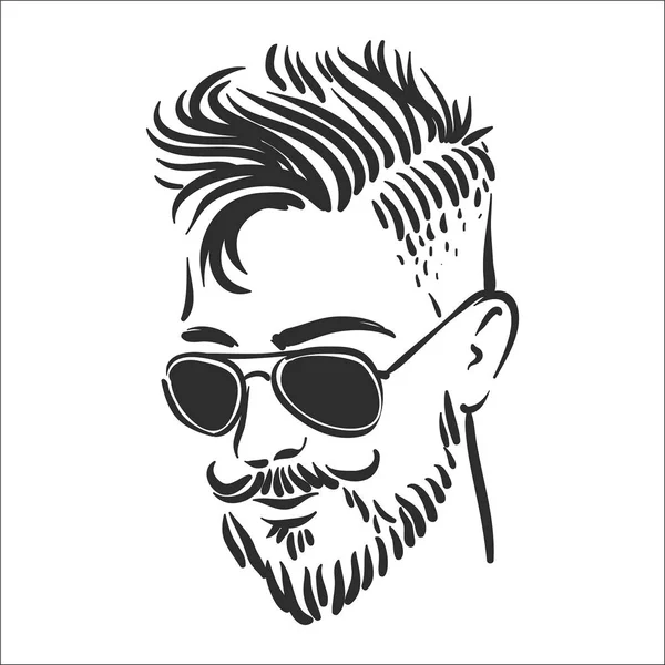 Concept d'illustration vectorielle de l'illustration d'art en ligne Hipster sur fond blanc — Image vectorielle