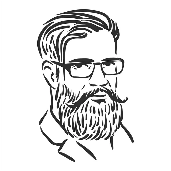 Concept d'illustration vectorielle de l'illustration d'art en ligne Hipster sur fond blanc — Image vectorielle