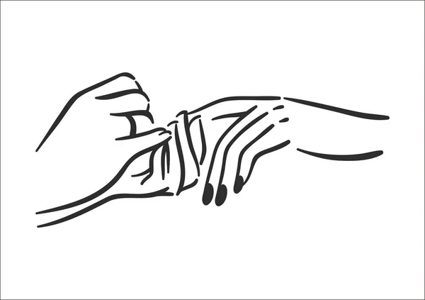 手的向量例证概念与修指甲图标。黑色在白色背景 — 图库矢量图片
