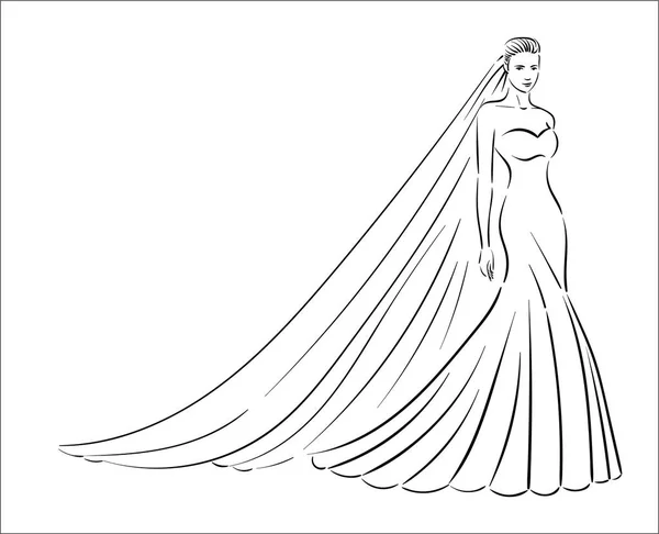 Concepto de ilustración vectorial de la ilustración del icono de la novia sobre fondo blanco — Vector de stock