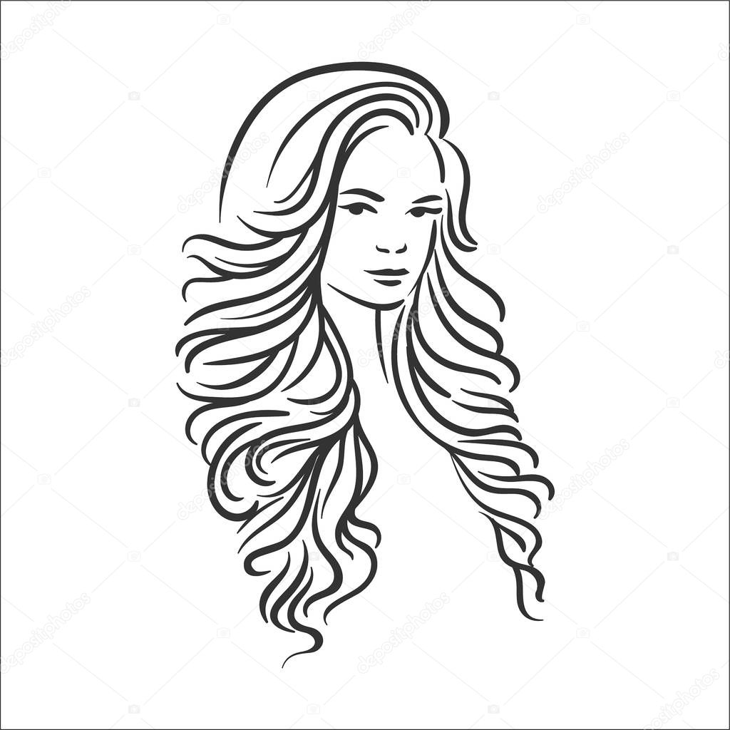 Vector illustration concept of Woman hairstyle illustration on white background