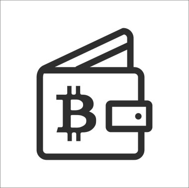 Madenci bitcoin Kripto para birimi sembol simge vektör illüstrasyon kavramı. Beyaz arka planda siyah