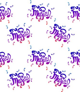 Çizilen illüstrasyon müzik seamless modeli el yazı boğulmak vektör el kroki resimde beyaz arka plan üzerinde.