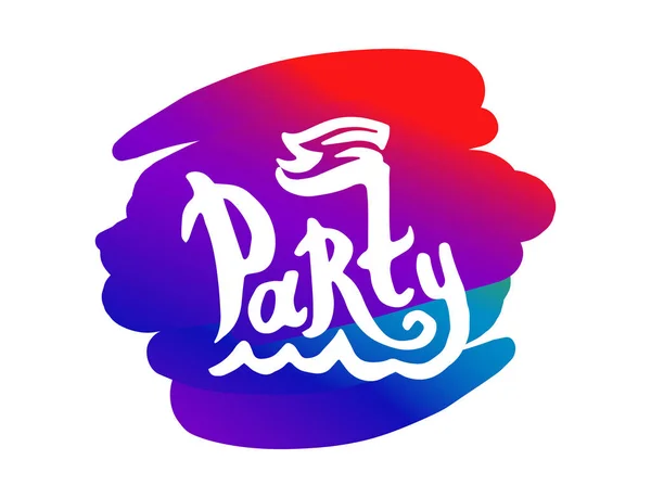 Party Bunte Logo Illustration Mit Boot Und Wellen — Stockvektor