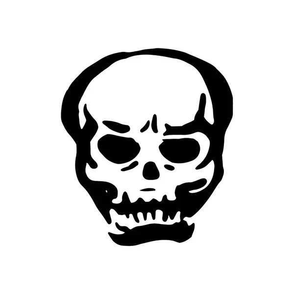 Vector dibujado a mano bruja y elemento mágico calavera ilustración sobre fondo blanco . — Archivo Imágenes Vectoriales