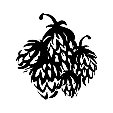 Elle çizilmiş Hop amblemi simge etiketi logo vektör. Resimde beyaz arka plan üzerinde.