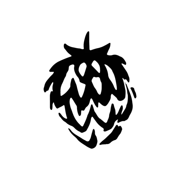 Vektorové ručně kreslenou Hop emblém ikonu popisku logo. Ilustrace na bílém pozadí. — Stockový vektor