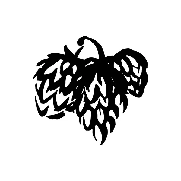 Vector hand drawn Hop emblem icon label logo. Illustration on white background. — Stock Vector
