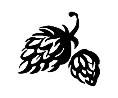 Elle çizilmiş Hop amblemi simge etiketi logo vektör. Resimde beyaz arka plan üzerinde.