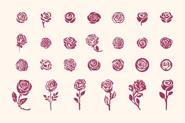 Vecteur dessiné à la main rose symbole croquis simple illustration sur fond clair — Image vectorielle