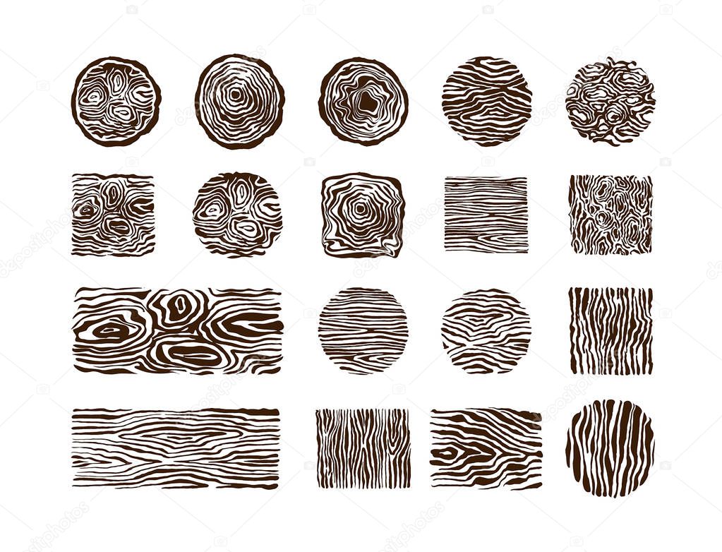 Vector Hand drawn sketch of abstract wood texture illustration