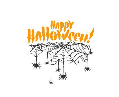 Mutlu Halloween cadı kabak arka plan vektör çizim. Cadılar Bayramı düz tasarım.