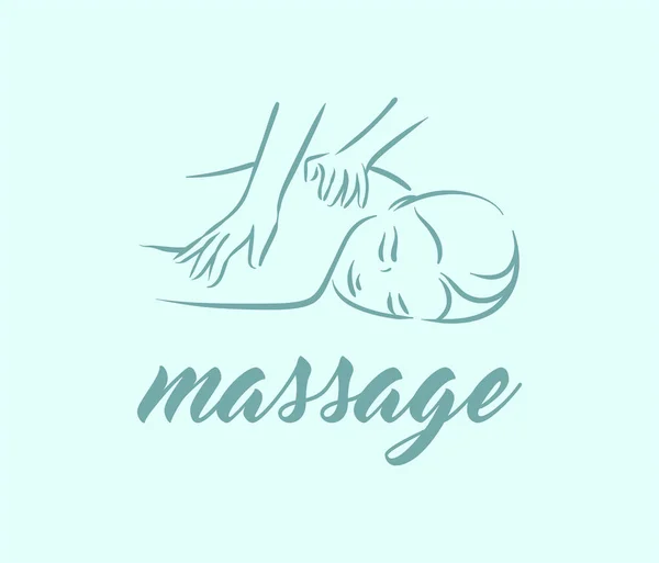 Conceito de ilustração vetorial de corpo de massagem relaxar ícone símbolo —  Vetores de Stock
