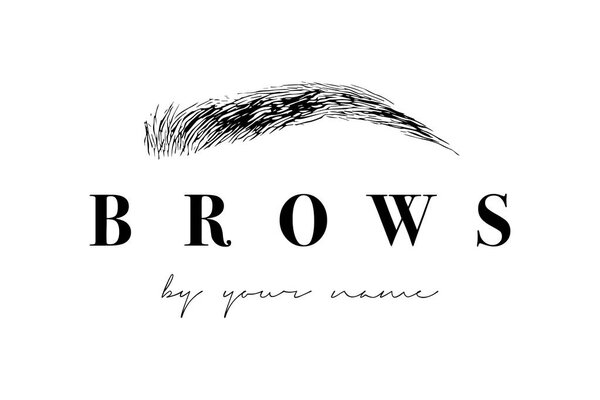Красивые векторные ручные рисунки бровей для логотипа мастера на бровях. Шаблон визитки
.