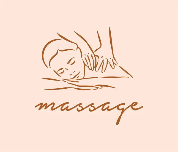 Conceito de ilustração vetorial de corpo de massagem relaxar ícone símbolo —  Vetores de Stock