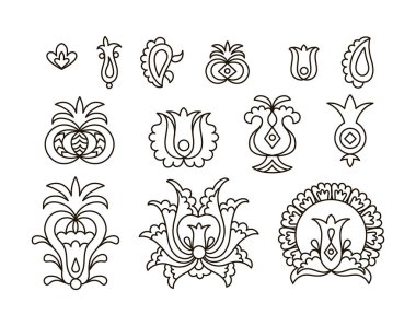 Ulusal Kırım tatar desen illüstrasyon vektör el çekilmiş 