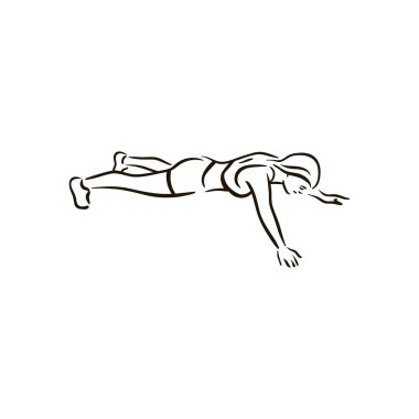 Fitness Egzersiz illüstrasyon vektör beyaz arka plan üzerinde çalışma