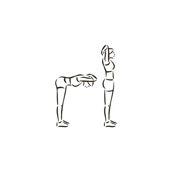 Фитнес-упражнения выработать вектор иллюстрации на белом фоне — стоковый вектор