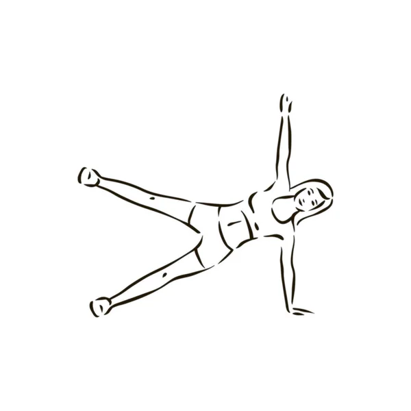 Exercício de fitness exercitar vetor ilustração no fundo branco — Vetor de Stock