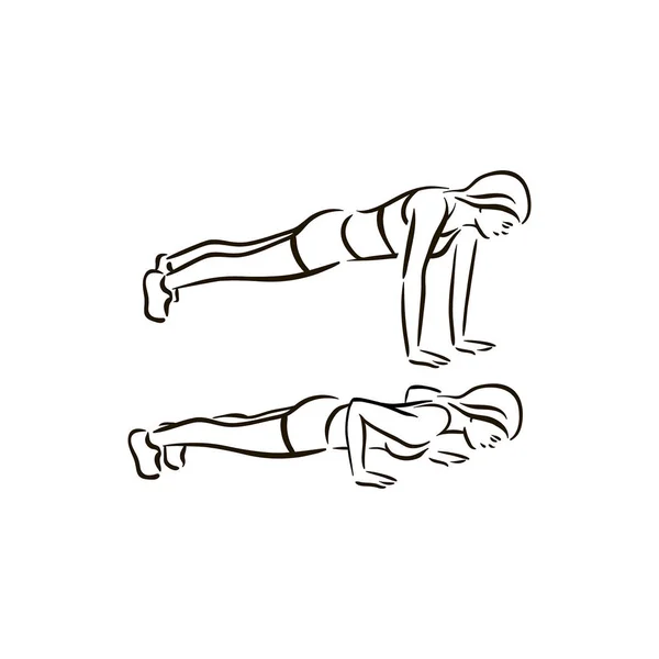 Fitness άσκηση εργασία εικονογράφηση διάνυσμα σε λευκό φόντο — Διανυσματικό Αρχείο