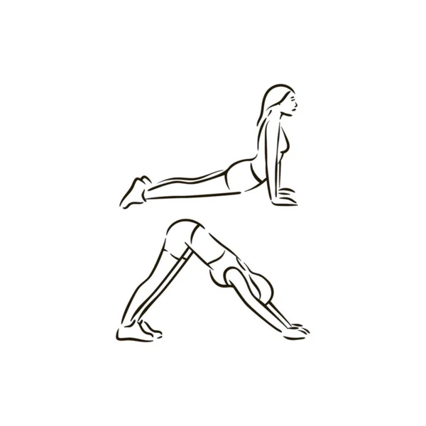 Exercice de remise en forme travailler illustration vecteur sur fond blanc — Image vectorielle