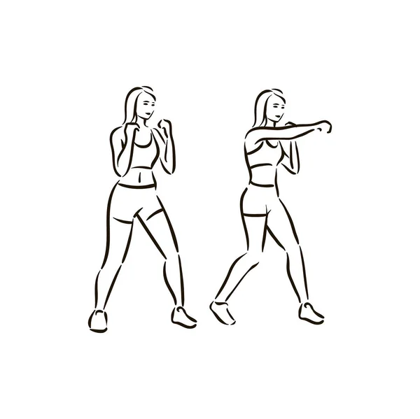 Exercício de fitness exercitar vetor ilustração no fundo branco —  Vetores de Stock