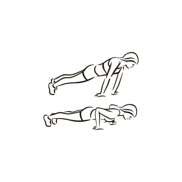 健身锻炼工作例证向量在白色背景 — 图库矢量图片