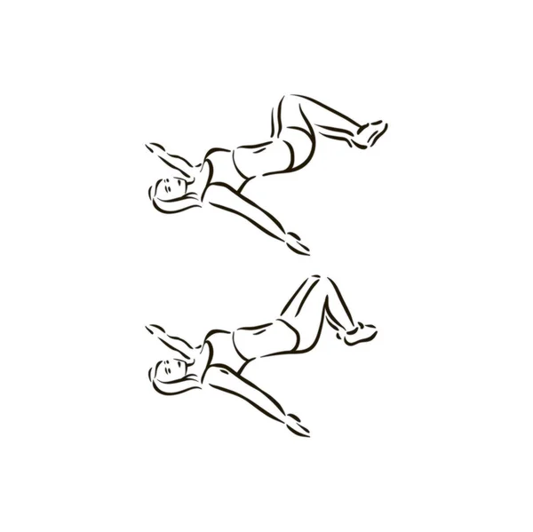 Ejercicio de fitness trabajar vector ilustración sobre fondo blanco — Archivo Imágenes Vectoriales