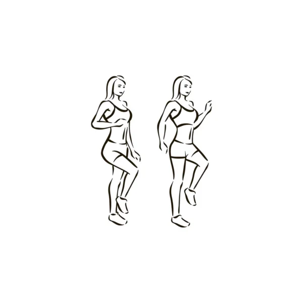 Exercício de fitness exercitar vetor ilustração no fundo branco —  Vetores de Stock