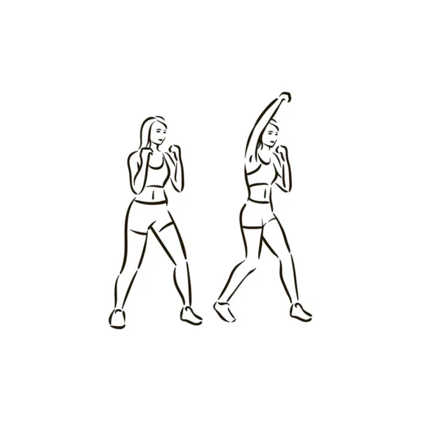 Fitness oefening uitwerkt illustratie vector op witte achtergrond — Stockvector