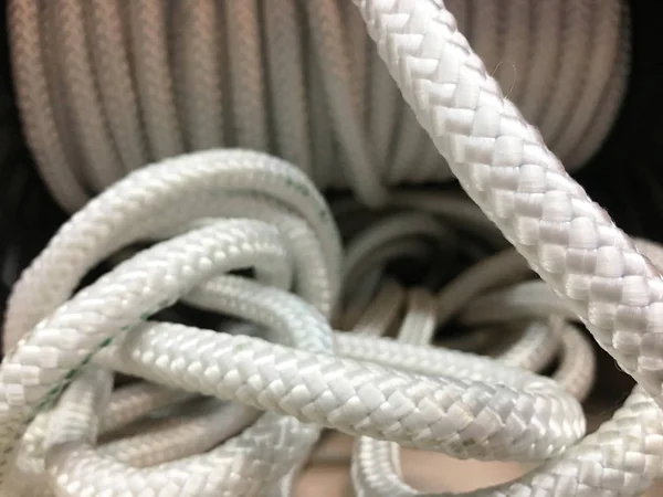 Achtergrondafbeelding van mariene Wit touw kabel — Stockfoto