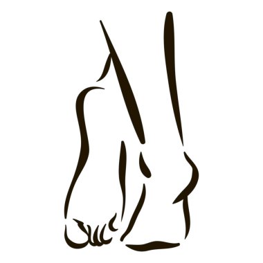 Vektör ayak bakım simge tasarlamak. Kadın ayakları sembolü beyaz arka plan