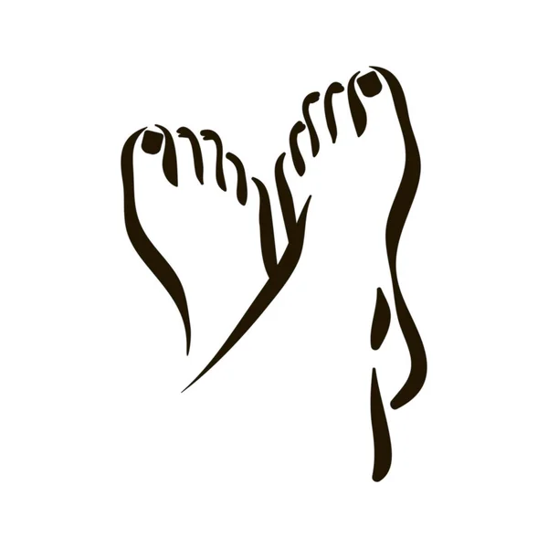 向量脚关心图标例证。妇女脚标志在白色背景 — 图库矢量图片