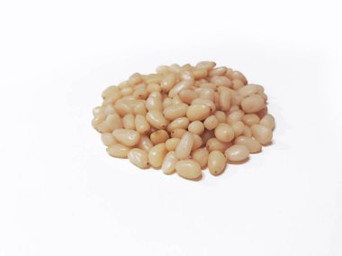 Sedir çam fıstığı beyaz Tekstil zemin üzerine sarı