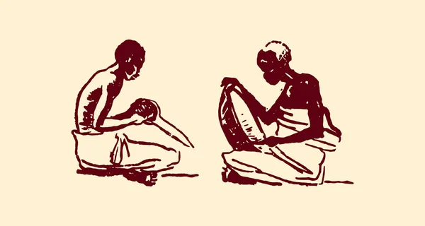 Ilustração vetorial de povos étnicos de pele negra nativos da África tribos e aborígenes . — Vetor de Stock