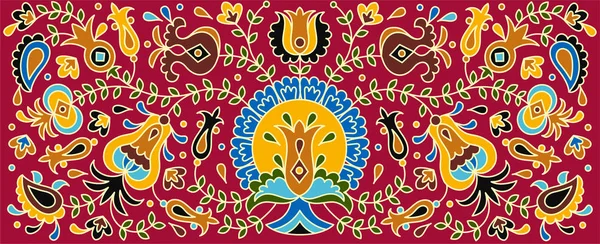 Vecteur dessiné à la main Illustration nationale du motif tatar de Crimée — Image vectorielle