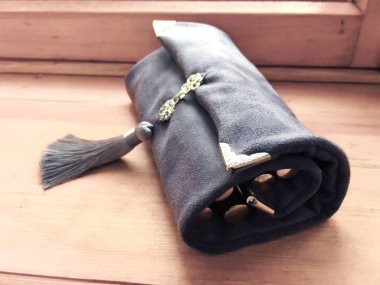 Retro saf şarap kokular sommelier sondaki kadife çanta nesesser için kullanılan kümesi