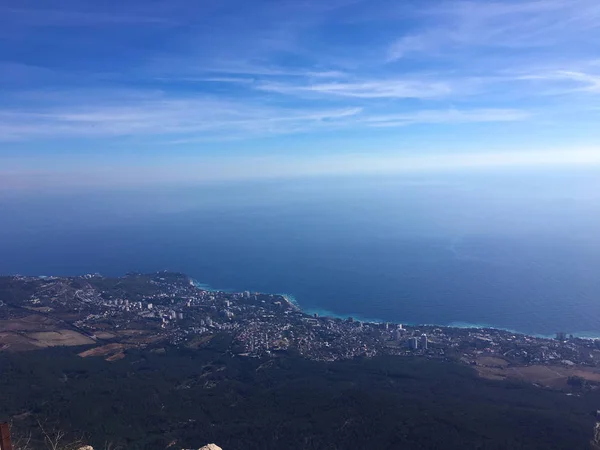 Prachtige zee zeegezicht panorama. Samenstelling van de natuur op de Krim — Stockfoto