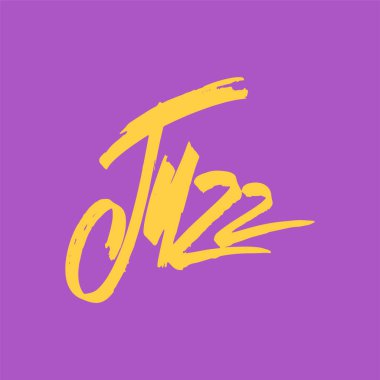 Caz. Fırça kalem yazı. Vektör mürekkep yazıt. Hat sanatı modern tarzı. Müzik poster. Mükemmel müzik olayları, caz konserleri için