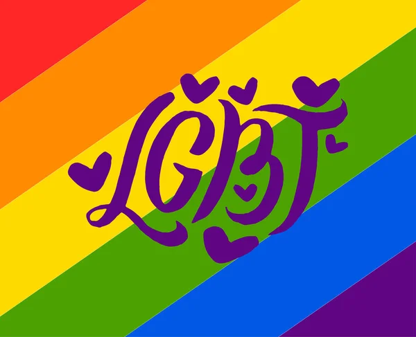 Modèle abstrait de gribouillis. Orgueil écrit à la main, amour, lettres de paix avec arc-en-ciel. Gay parade slogan. Symbole des droits LGBT . — Photo