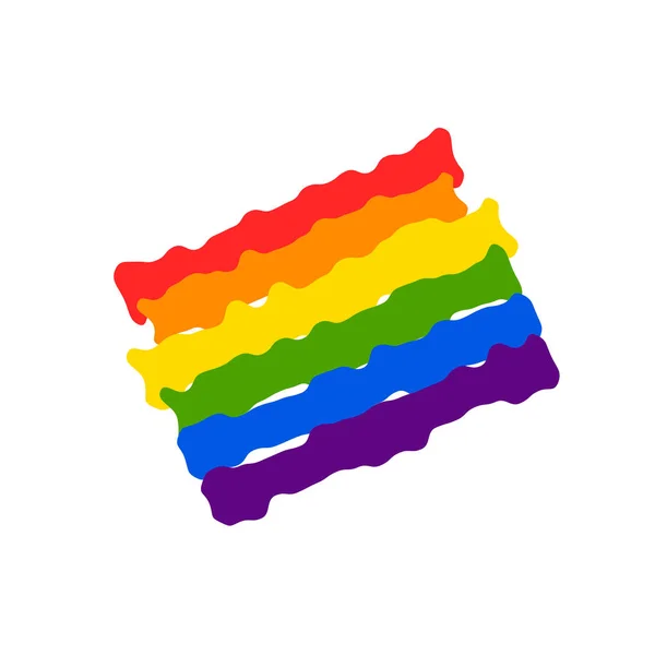 Vektor abstrakte Doodles Muster. handgezeichnetes Herz Stolz, Liebe, Frieden mit Regenbogen. Schwulenparade-Slogan. lgbt-Rechtssymbol. — Stockvektor