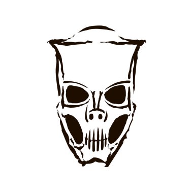 Vektör el siyah renk Carnaval festival maskesi beyaz zemin üzerine çekilmiş.