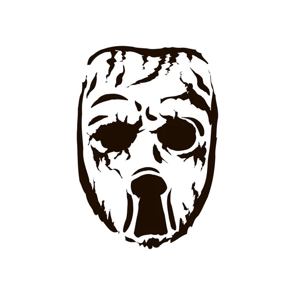 Vector hand getekend zwarte kleur Carnaval festival masker op witte achtergrond — Stockvector