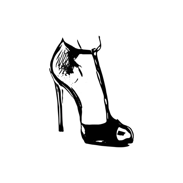 Vettoriale donna piedi in tacchi alti icona illustrazione. Simbolo del piede su sfondo bianco — Vettoriale Stock