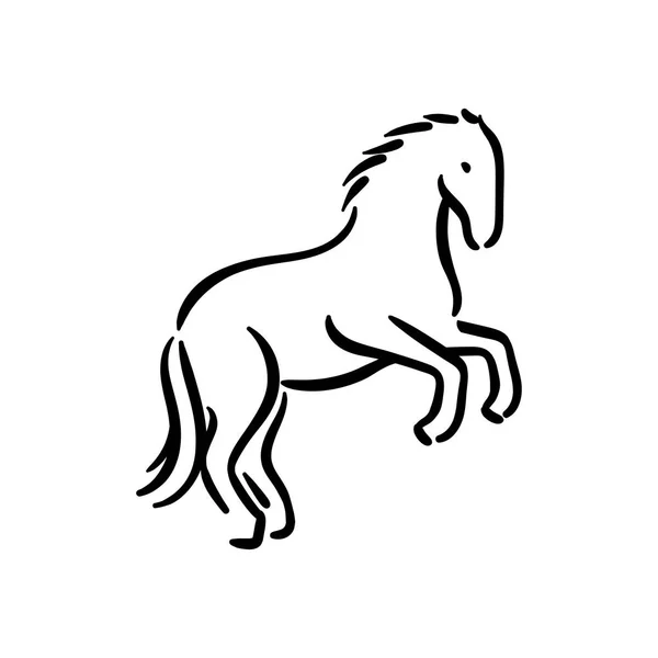 Pferd Symbol Illustration schwarz auf weißem Hintergrund — Stockvektor