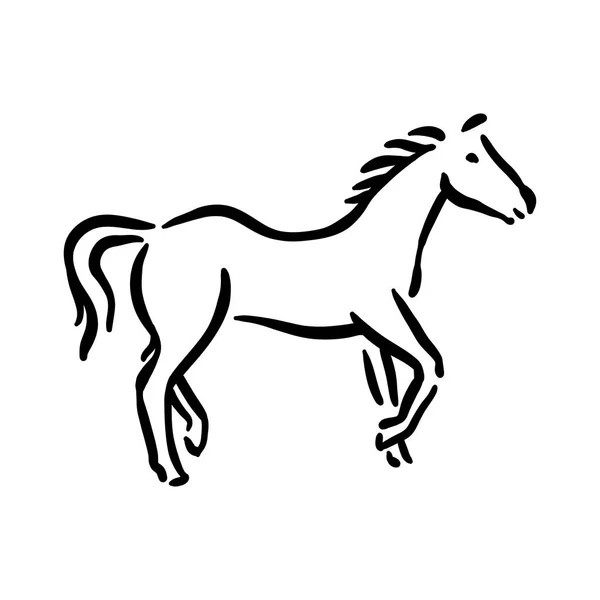 Pferd Symbol Illustration schwarz auf weißem Hintergrund — Stockvektor