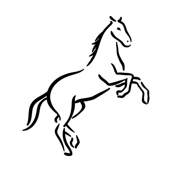Ilustración de símbolo de caballo negro sobre fondo blanco — Archivo Imágenes Vectoriales