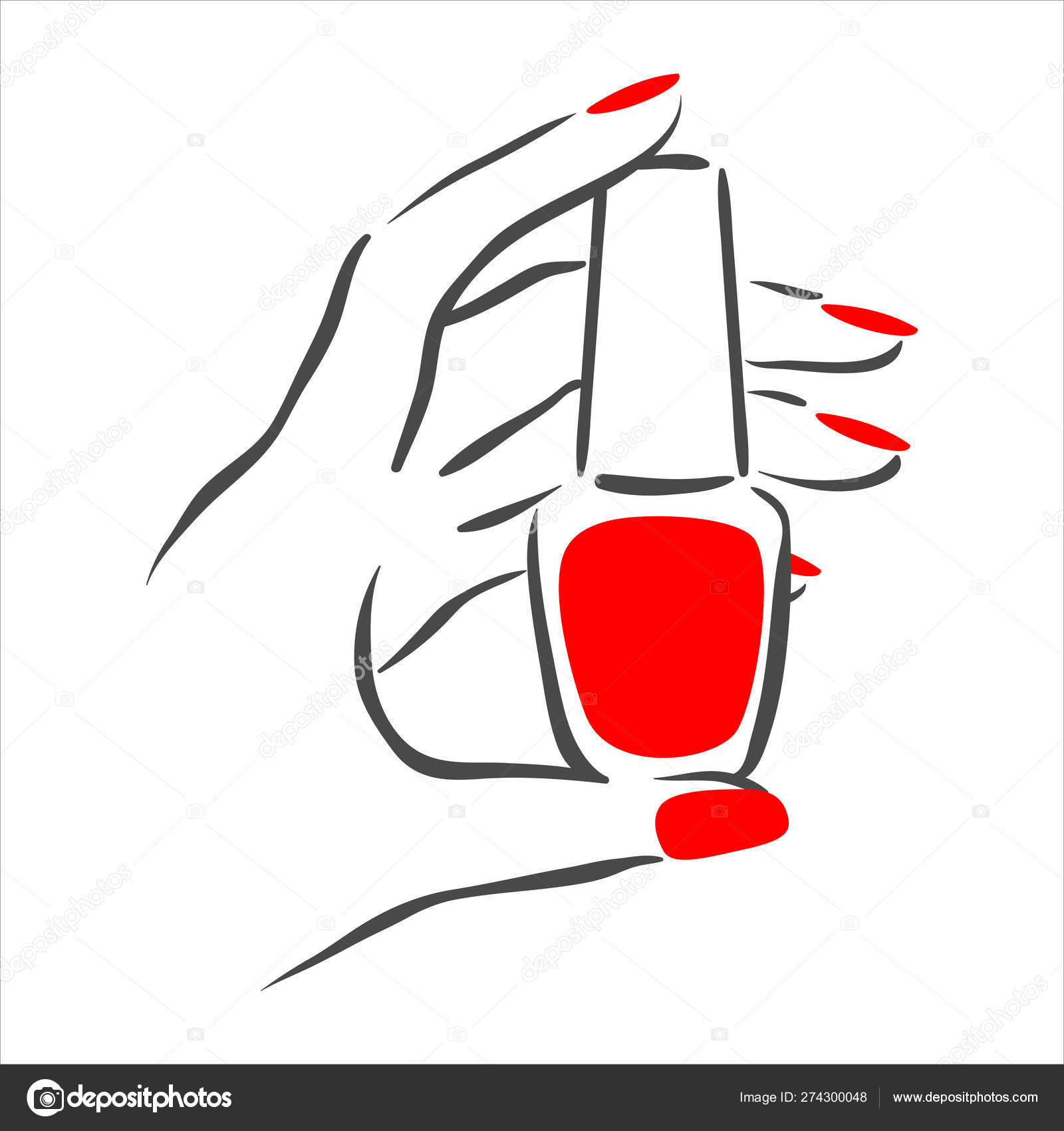 Manicure Lettering E Mãos Pintando Suas Unhas Com Um Vermelho Ilustração do  Vetor - Ilustração de lustrador, elementos: 205718363