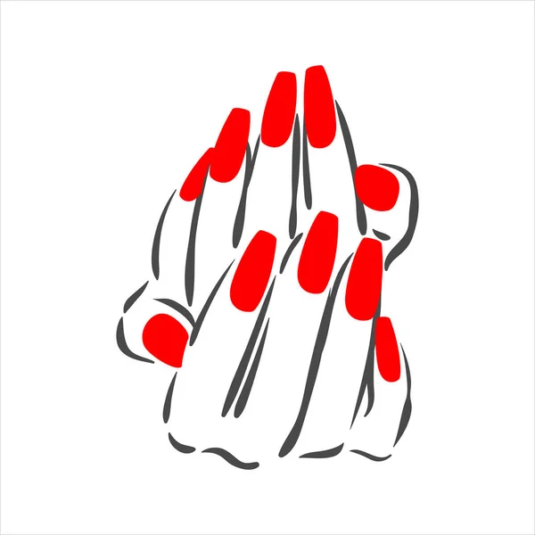 Manicure Lettering E Mãos Pintando Suas Unhas Com Um Vermelho Ilustração do  Vetor - Ilustração de lustrador, elementos: 205718363