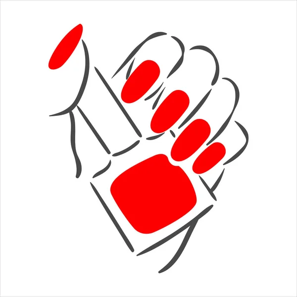 Manicure Lettering E Mãos Pintando Suas Unhas Com Um Vermelho Ilustração do  Vetor - Ilustração de lustrador, elementos: 205718363